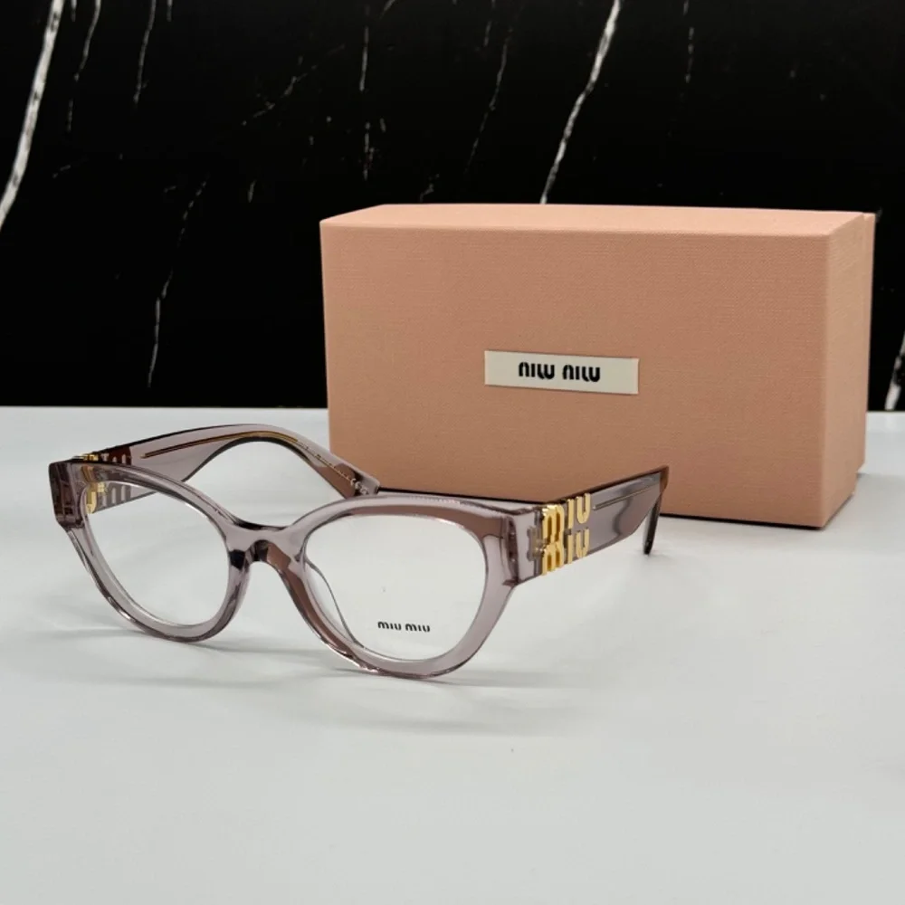 NEW VMU 01V 12W1O1 MIU MIU GREY CLEAR MU01VV 12W1O1 CAT EYE WOMEN EYEGLASSES